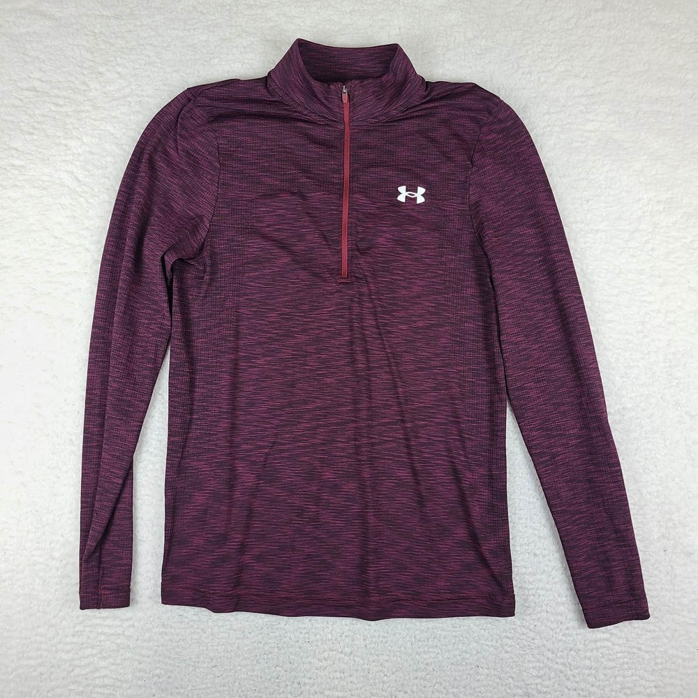 Under Armour‎ Sweater Mens Medium Burgundy Fitted Activewear Performance Tech